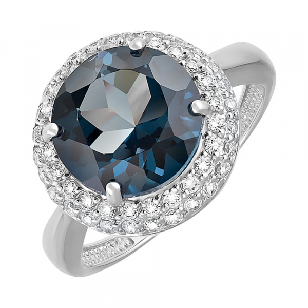 Золотое кольцо с топазом и фианитом № 128499