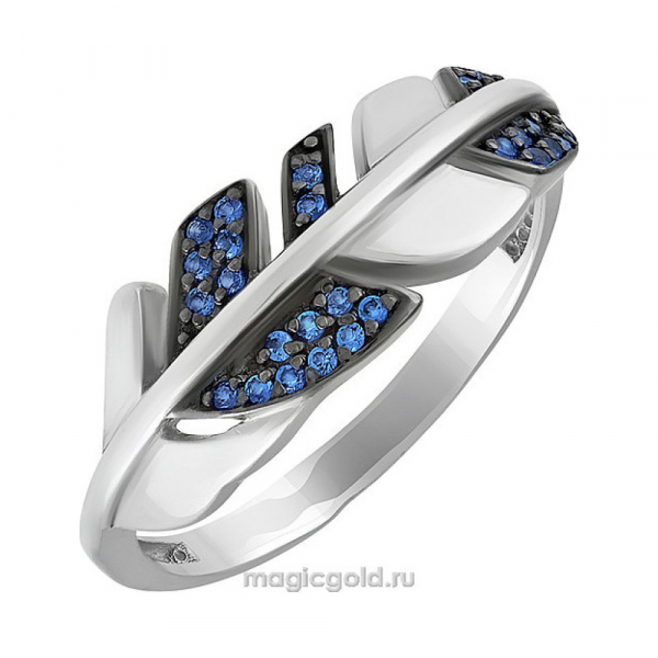 Серебряное кольцо с наношпинелью и черн.покрытием № 134079