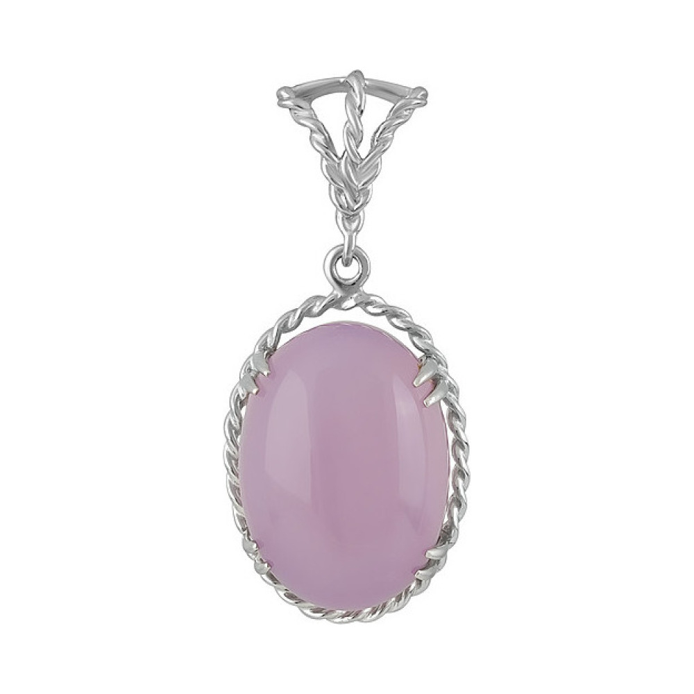Серебряная подвеска с розовым ониксом  № 128083