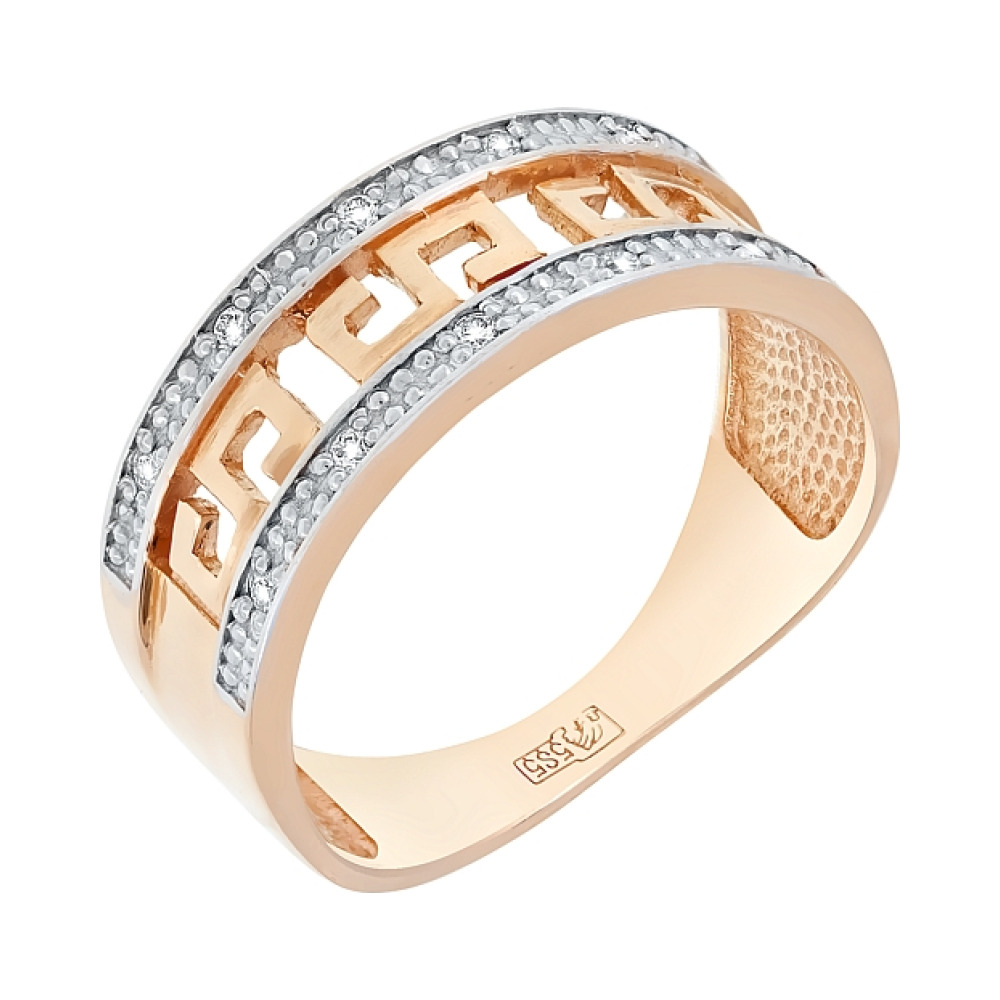 Золотое кольцо с бриллиантом № 70657