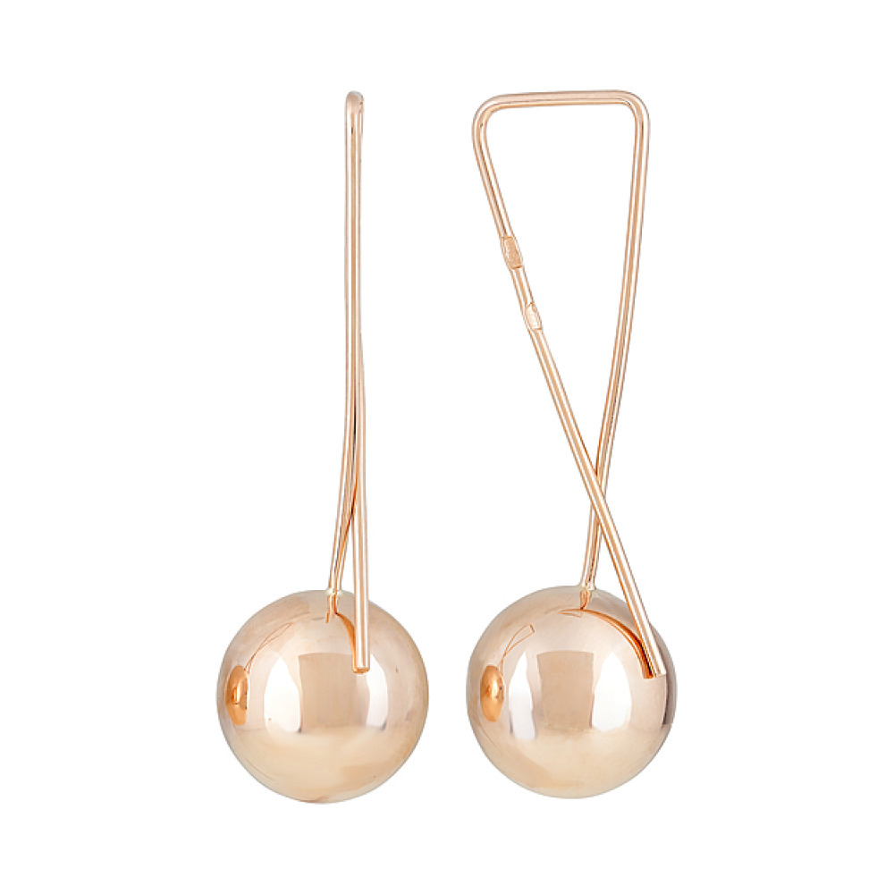 Золотые серьги без камня № 123995