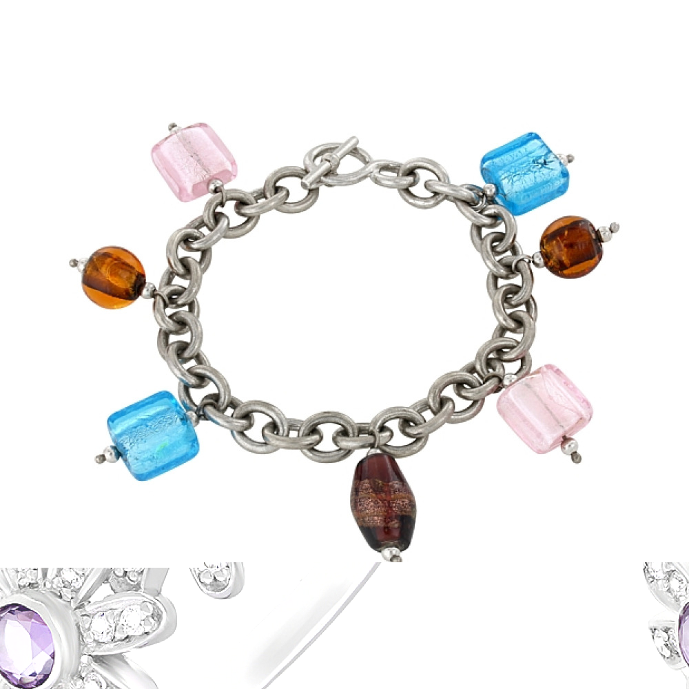 Серебряное кольцо с аметистом и фианитом № 124637