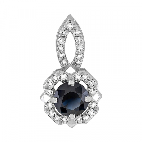 Золотая подвеска с бриллиантом и сапфиром № 119244