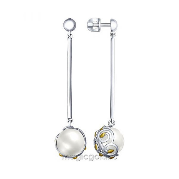 Пуссеты с имитац. жемчуга и золотым покр. № 161718