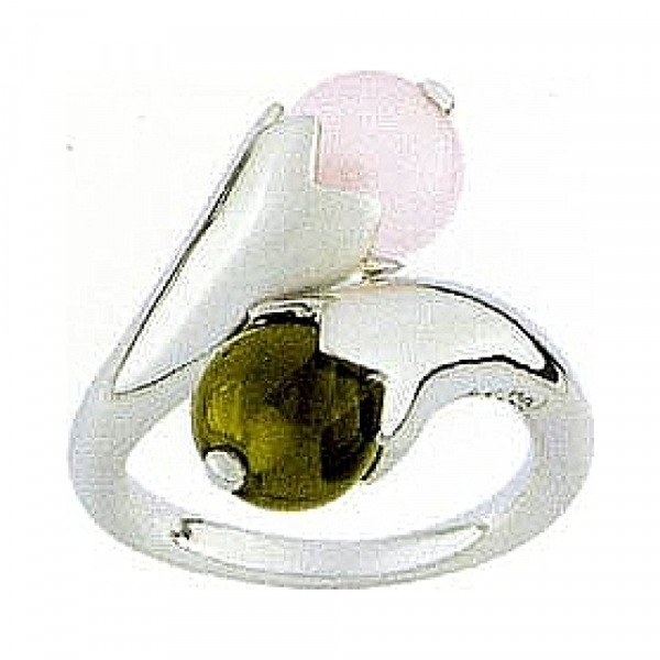 Серебряное кольцо со стеклом № 34835