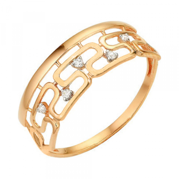 Золотое кольцо с фианитом № 140238