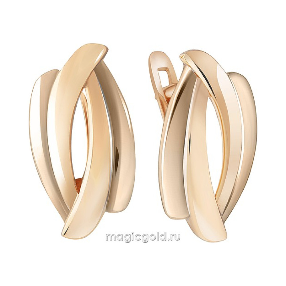 Золотые серьги без камня № 173399