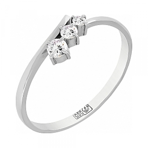 Золотое кольцо с бриллиантом № 115884