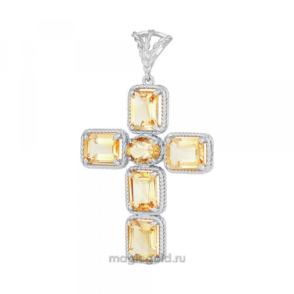 Серебряная подвеска с цитрином № 133017