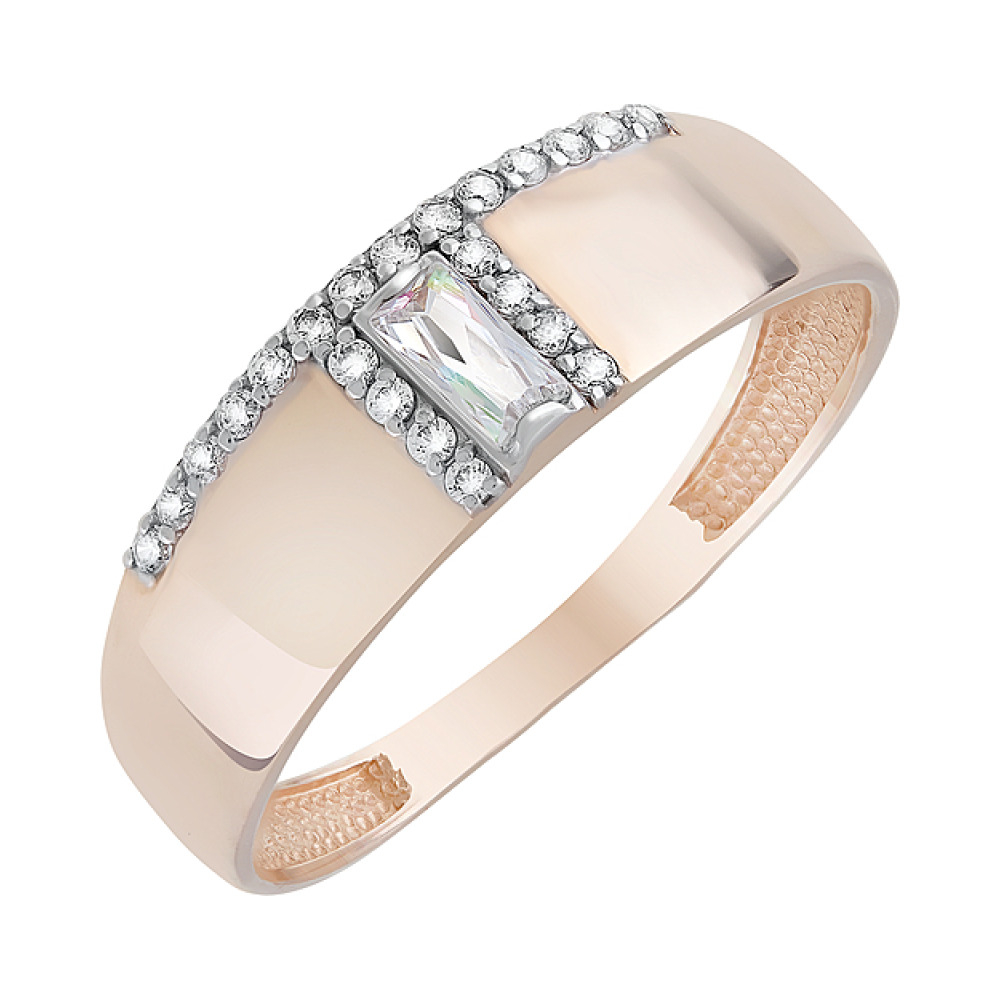 Золотое кольцо с фианитами № 126693