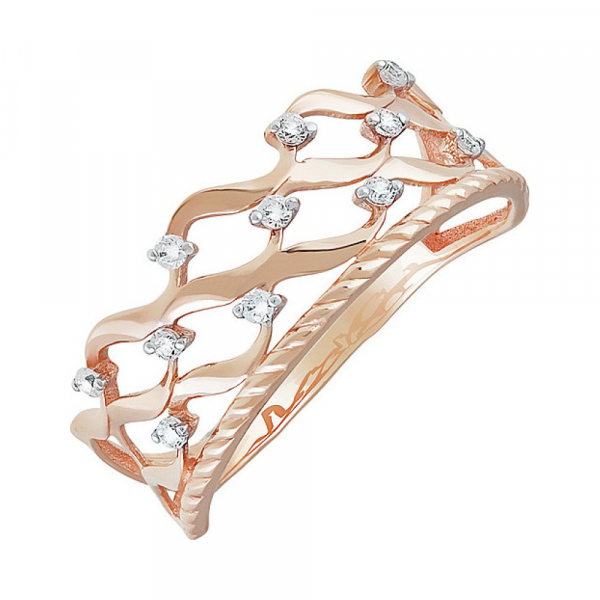 Золотое кольцо с фианитом № 136985