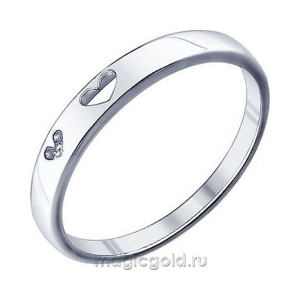 Серебряное кольцо с фианитом № 161173