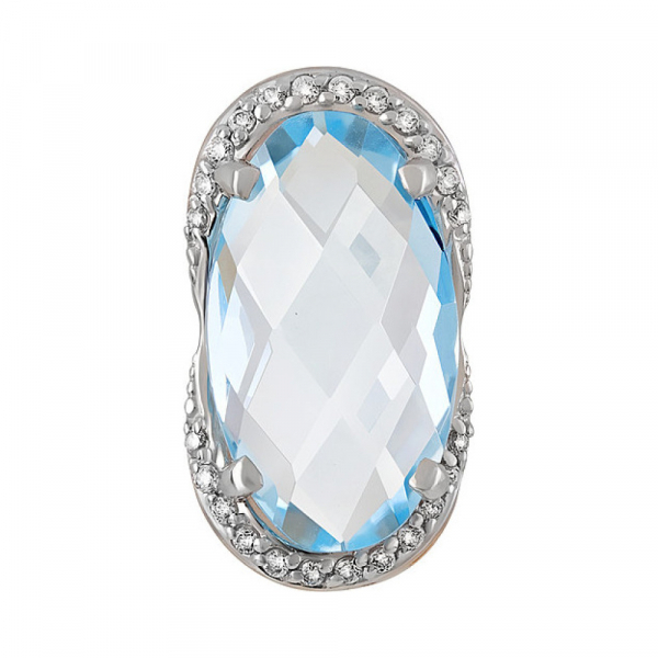 Золотая подвеска с топазом и фианитом № 131726