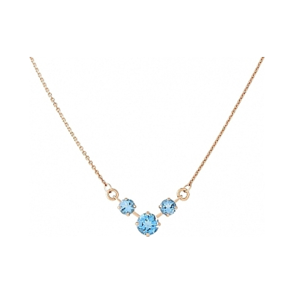 Золотое колье с топазом № 111853