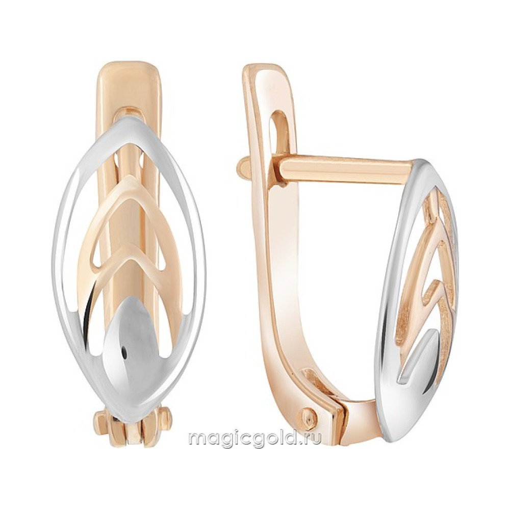Золотые серьги без камня № 173398