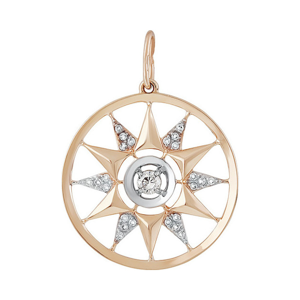 Золотая подвеска с фианитом № 138049