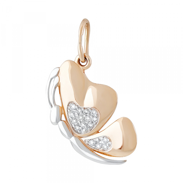 Золотая подвеска с фианитом № 129991