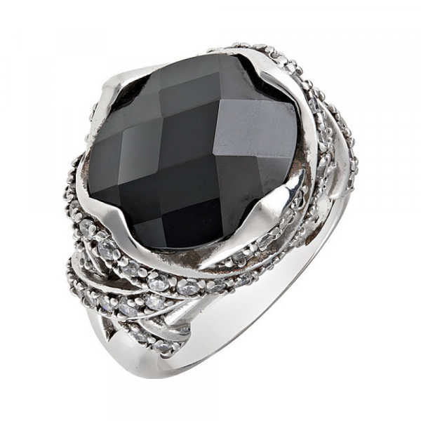 Серебряное кольцо с фианитом № 68493