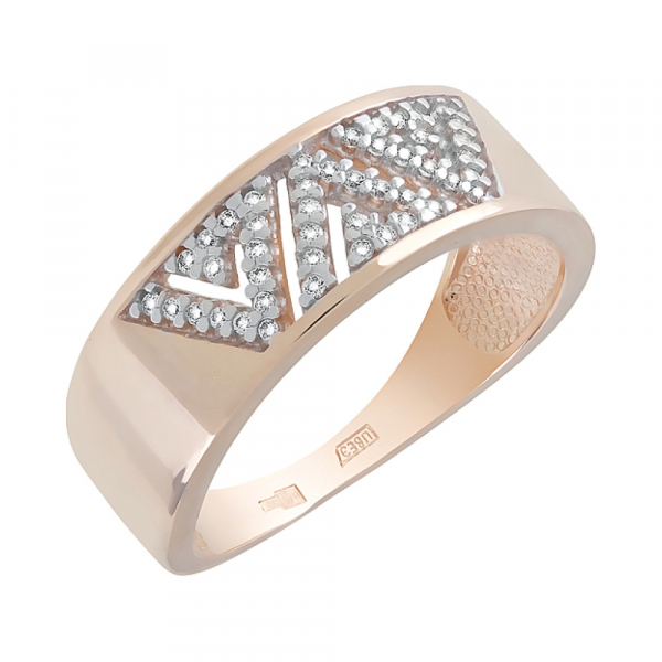 Золотое кольцо с фианитами № 123482