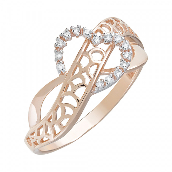 Золотое кольцо с фианитами № 126395