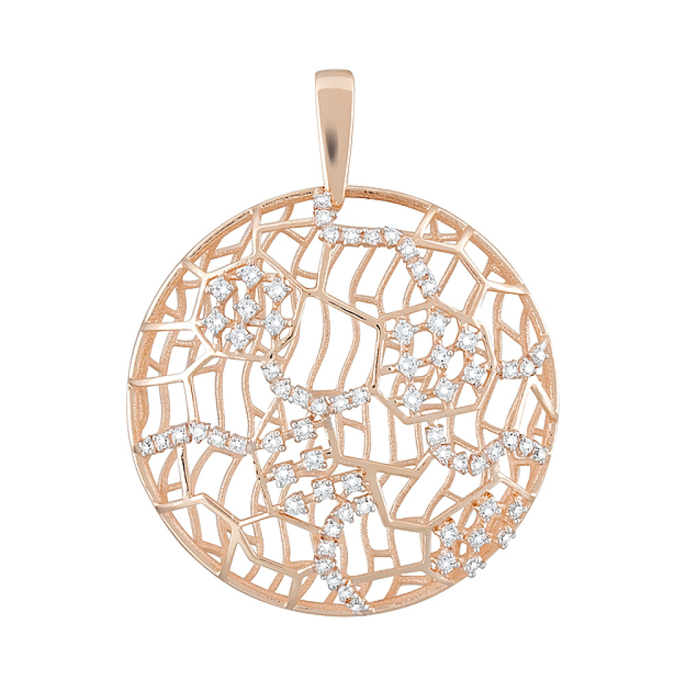 Золотая подвеска с фианитами № 124709