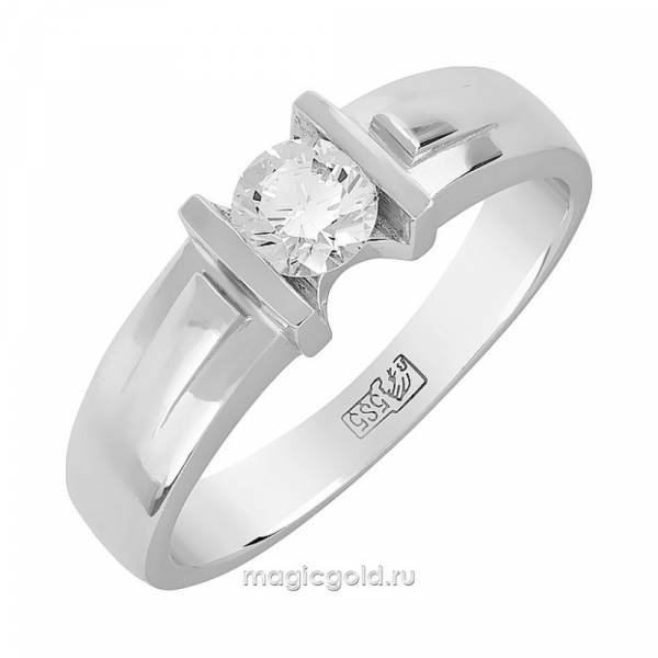 Золотое кольцо с бриллиантом № 111724