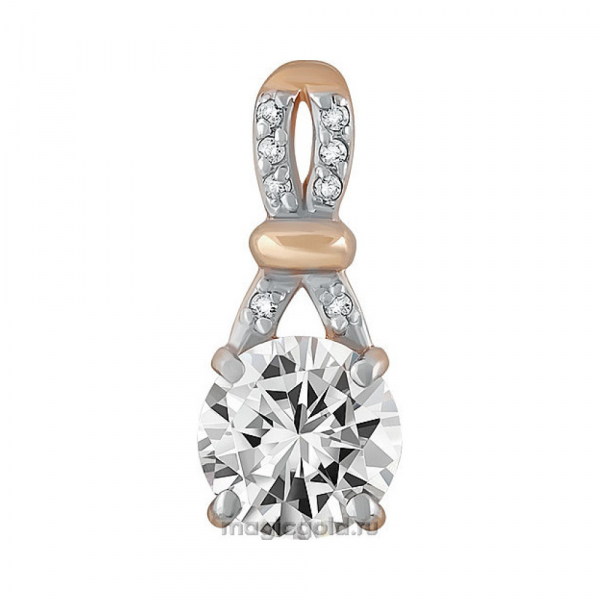 Золотая подвеска с фианитом № 137801