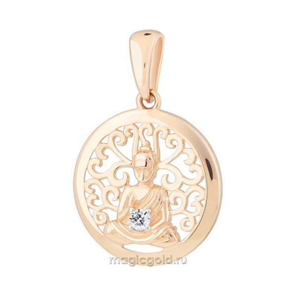 Золотая подвеска с фианитом № 172142