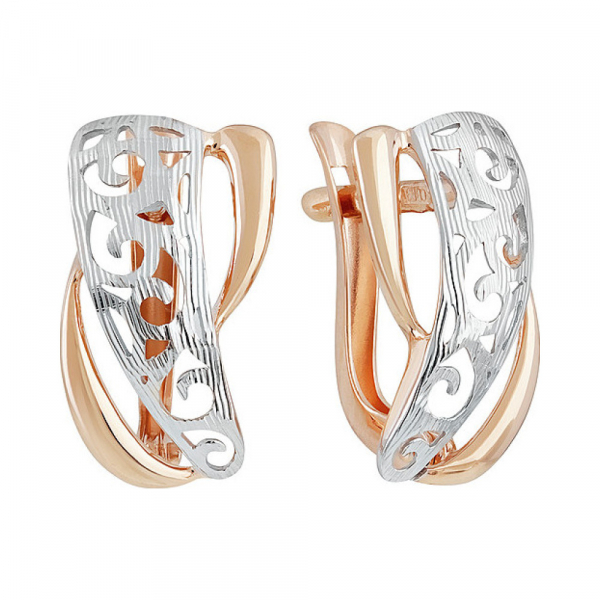 Золотые серьги без камня № 137094