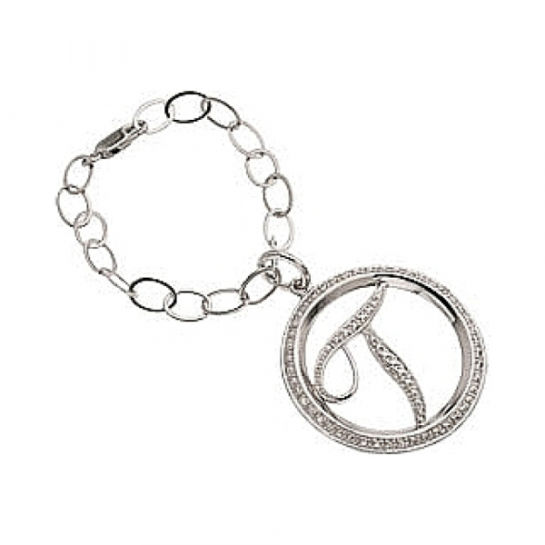 Серебряная подвеска с бриллиантом № 30845