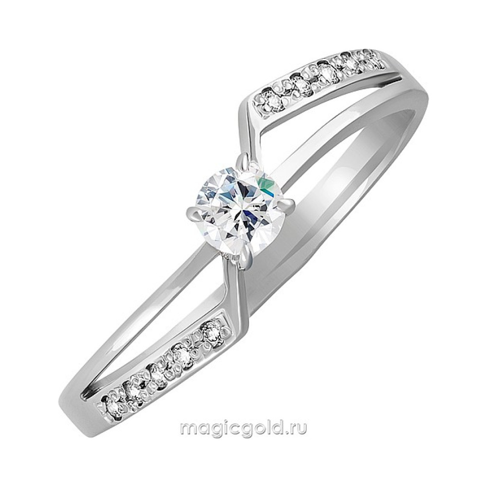 Золотое кольцо с бриллиантом № 128854