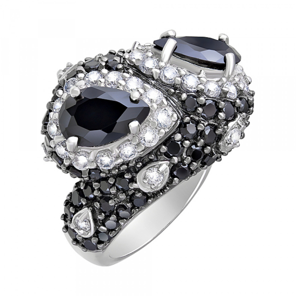 Серебряное кольцо с фианитом № 70772