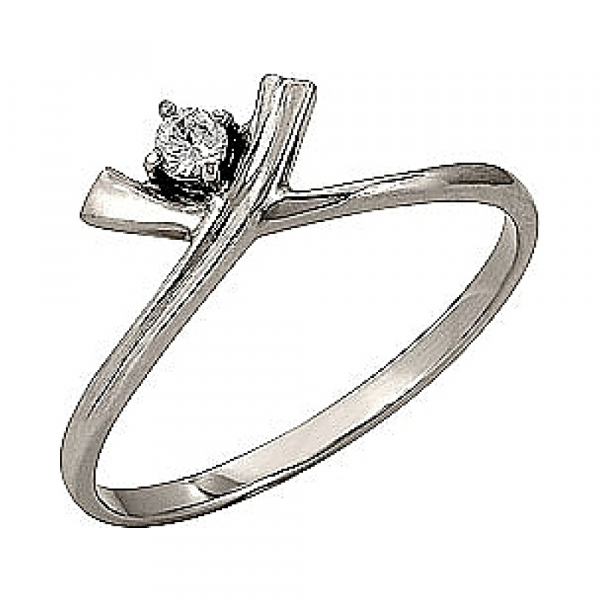 Золотое кольцо с бриллиантом № 98755