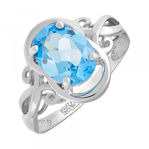 Золотое кольцо с топазом № 124589