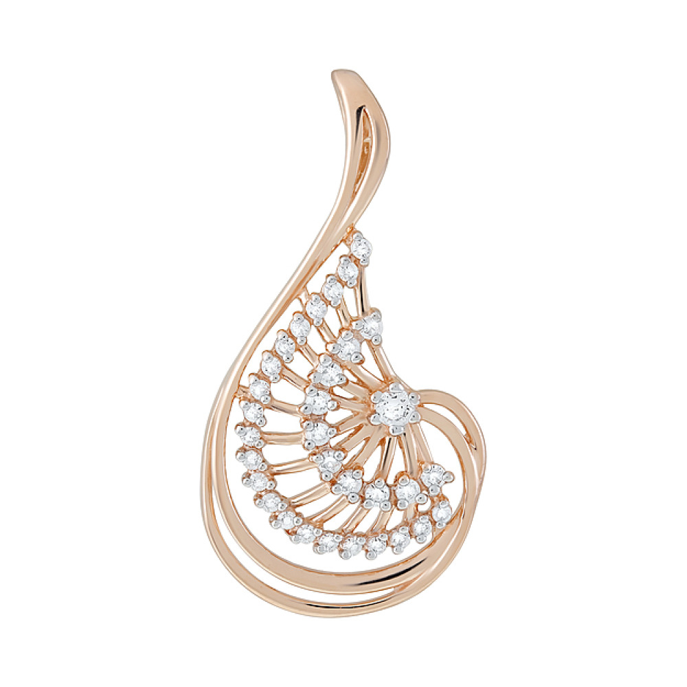 Золотая подвеска с фианитами № 126399