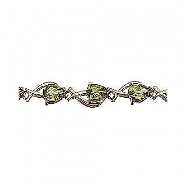 Золотой браслет с хризолитом № 41430