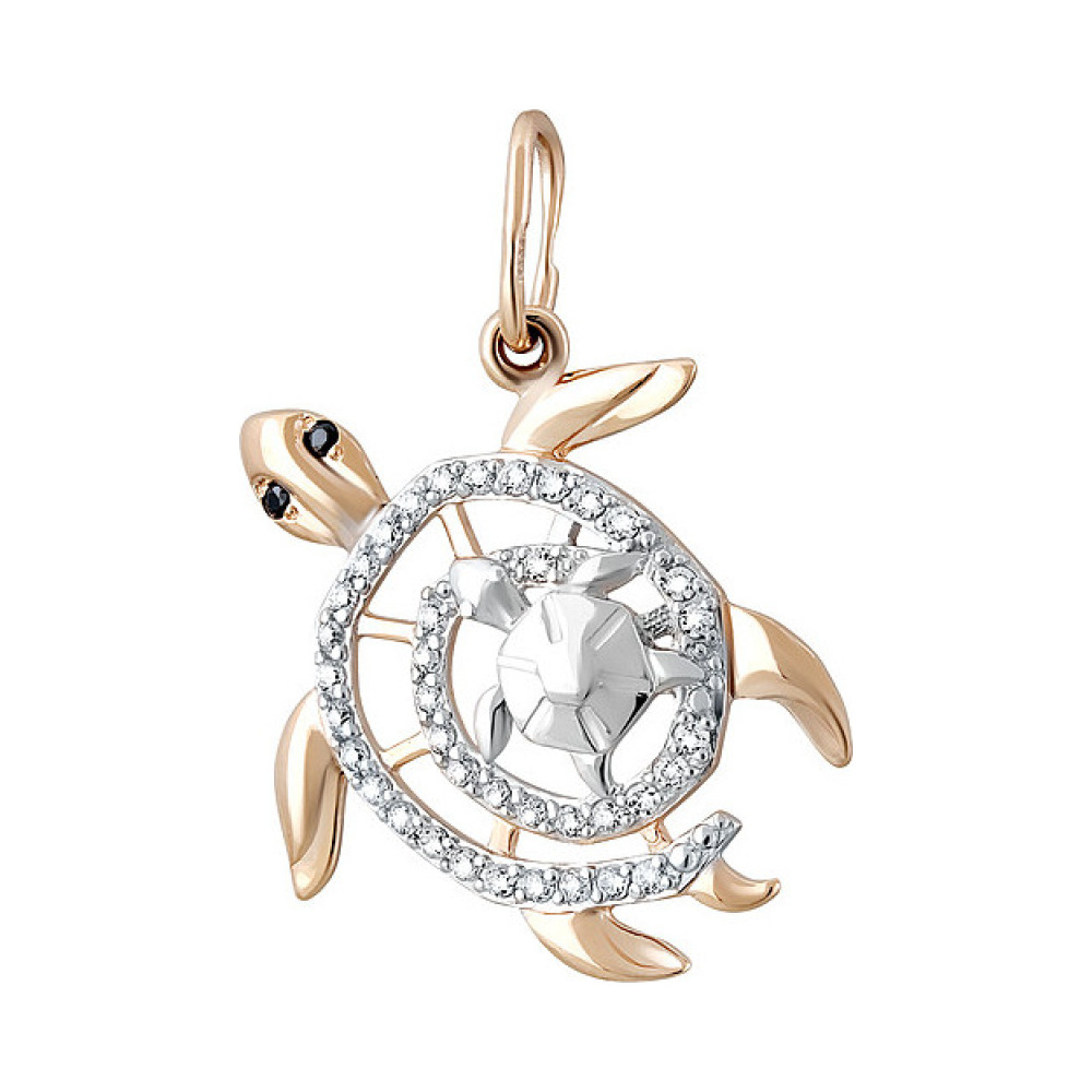 Золотая подвеска с фианитом № 133582