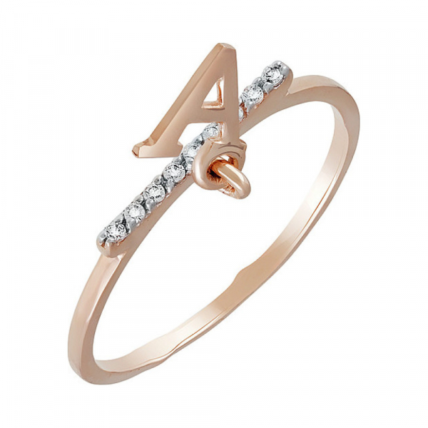 Золотое кольцо с фианитом № 136819