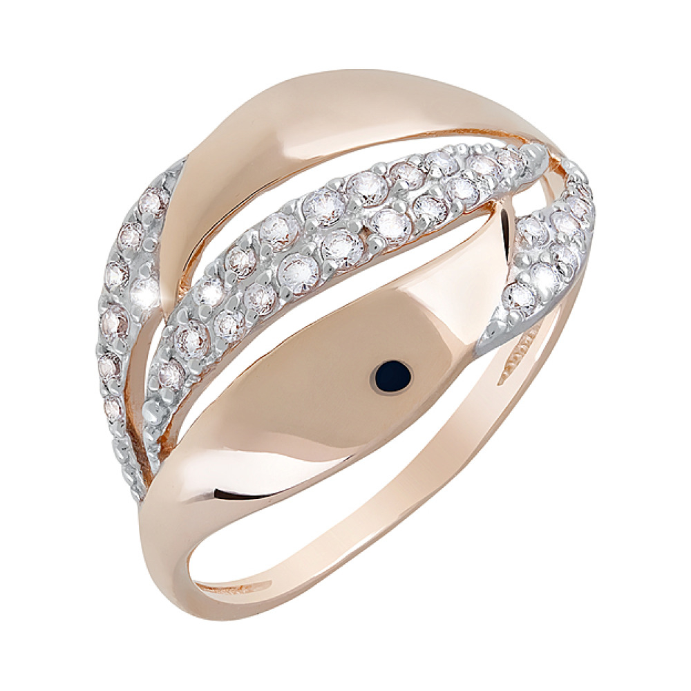 Золотое кольцо с фианитами № 122311