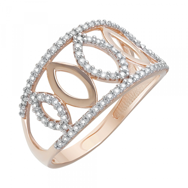 Золотое кольцо с фианитами № 126388