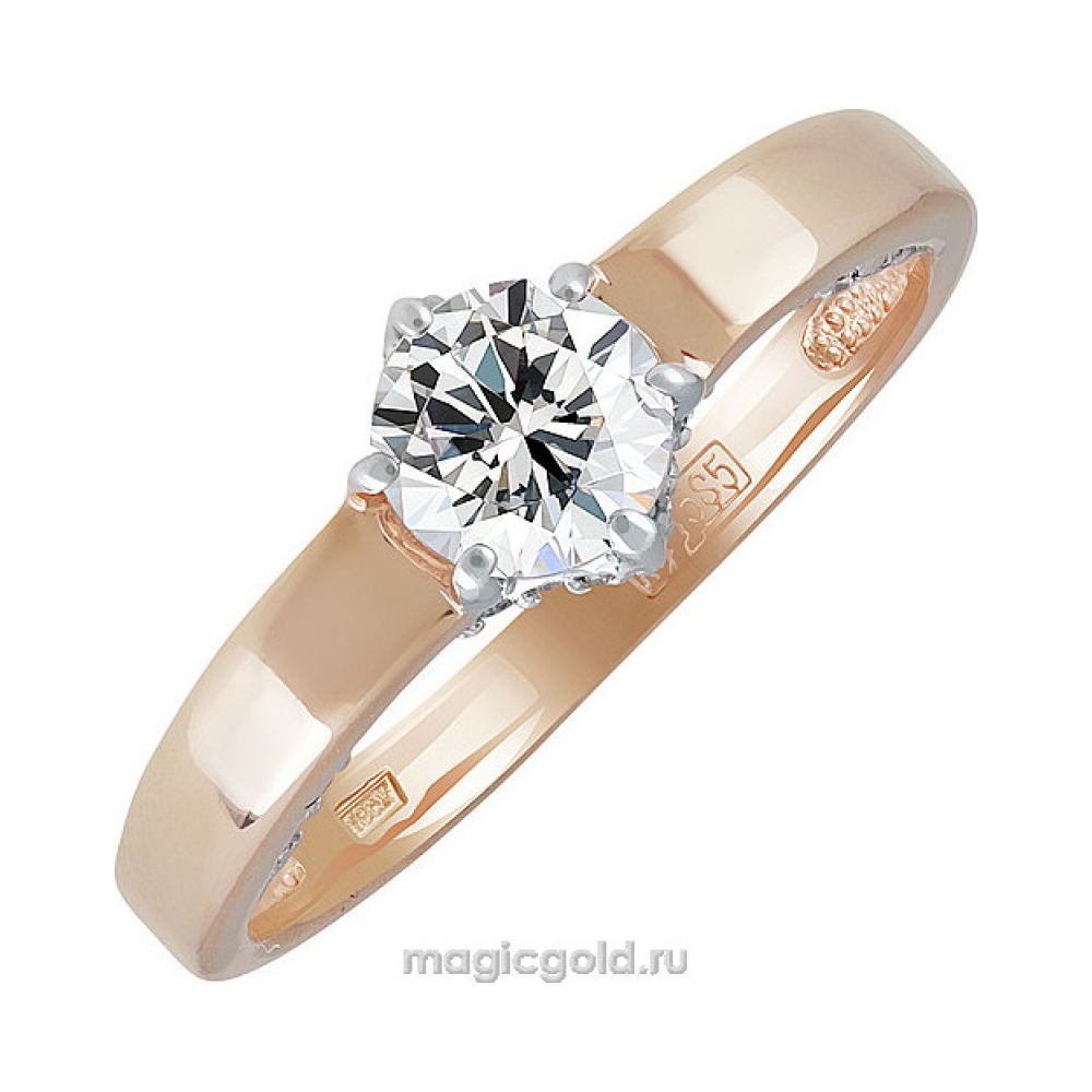 Золотое кольцо с фианитом № 138795