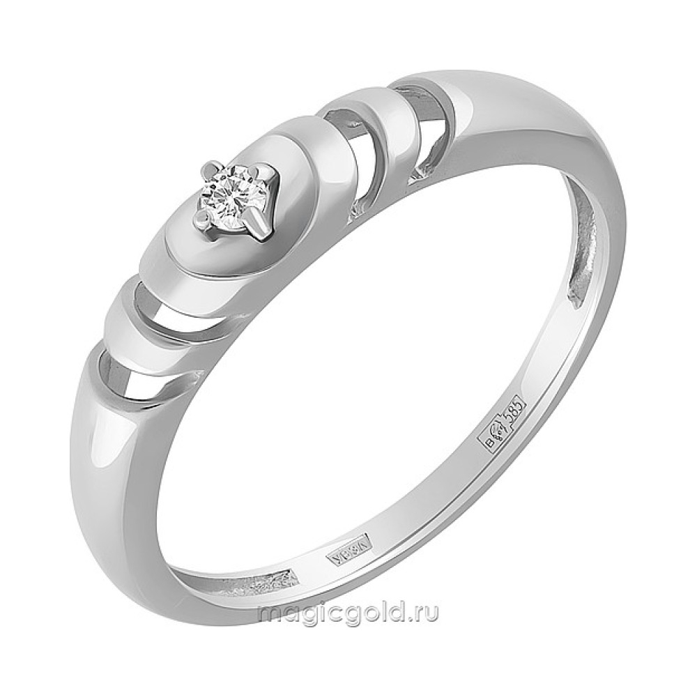 Золотое кольцо с бриллиантом № 164072