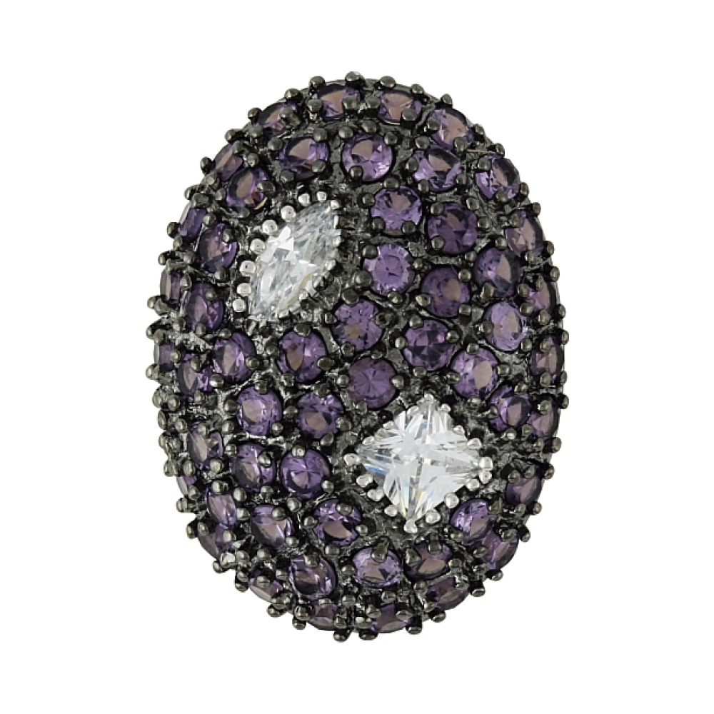 Серебряная подвеска с имитац. корунда  и фианитом № 100834