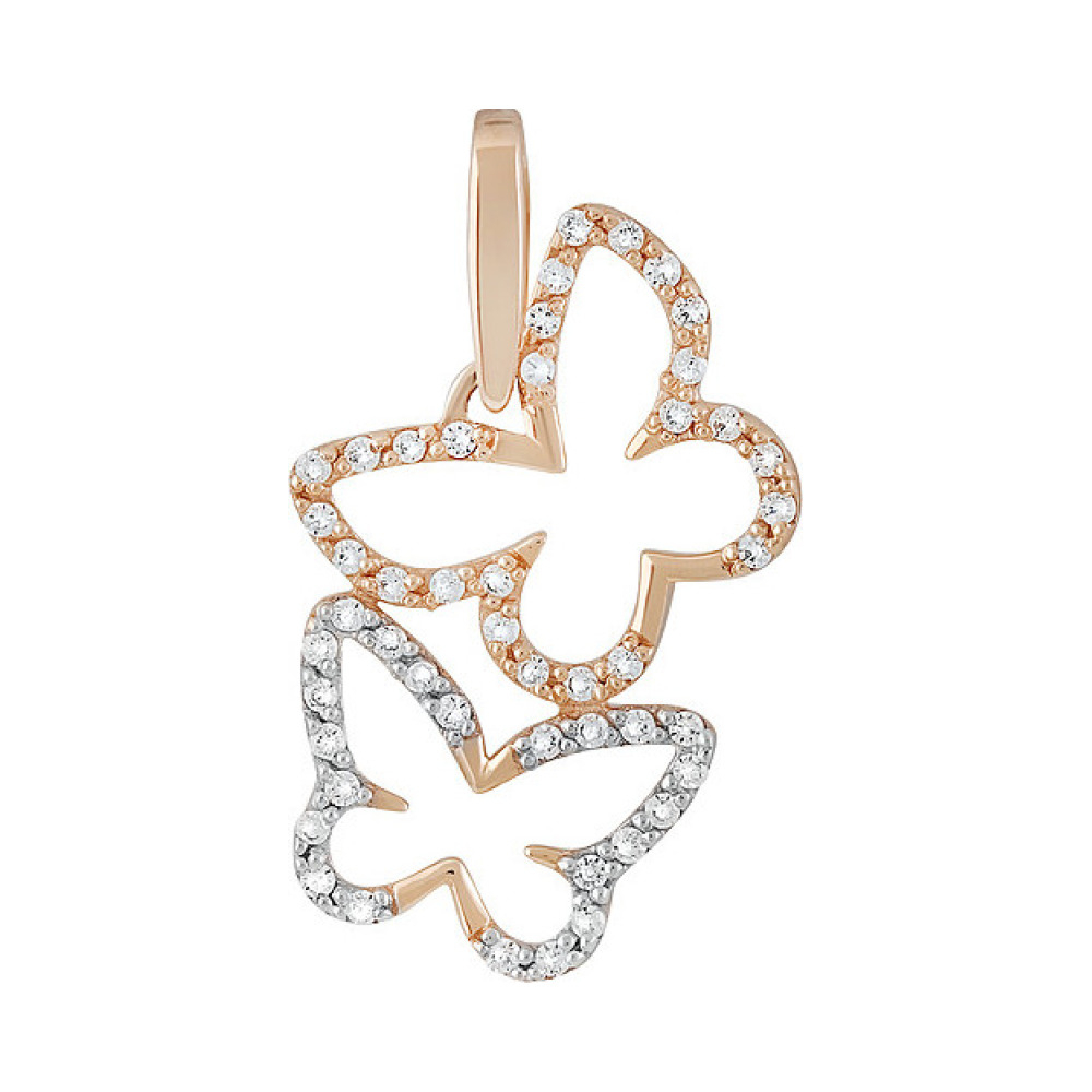 Золотая подвеска с фианитом № 133796