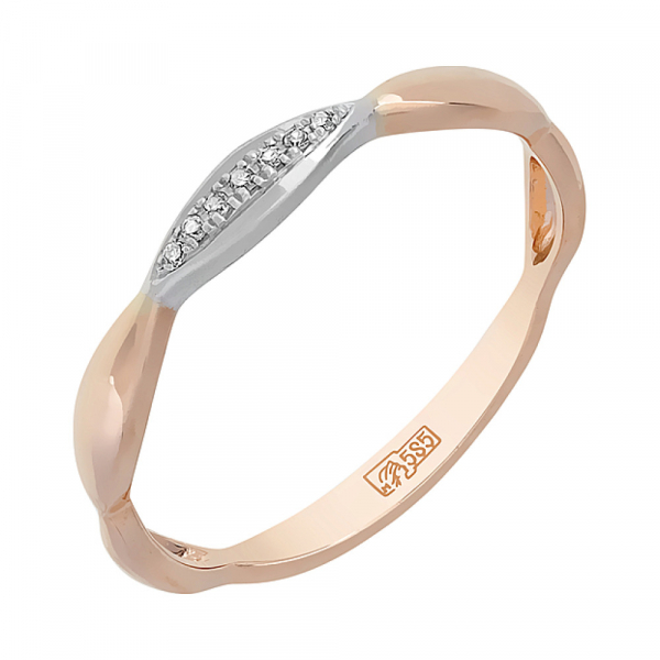 Золотое кольцо с бриллиантом № 114895