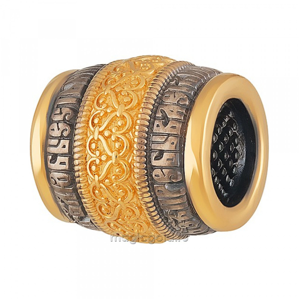 Серебряная подвеска бусина с золотым покрытием № 161335