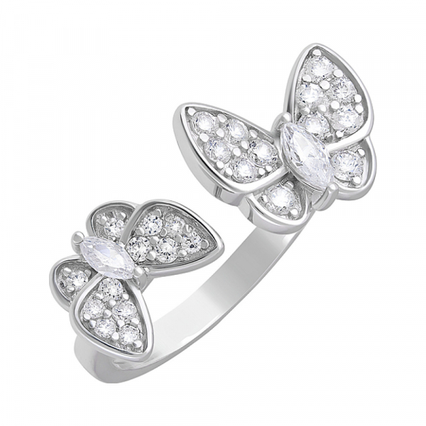 Серебряное кольцо с фианитами № 127691