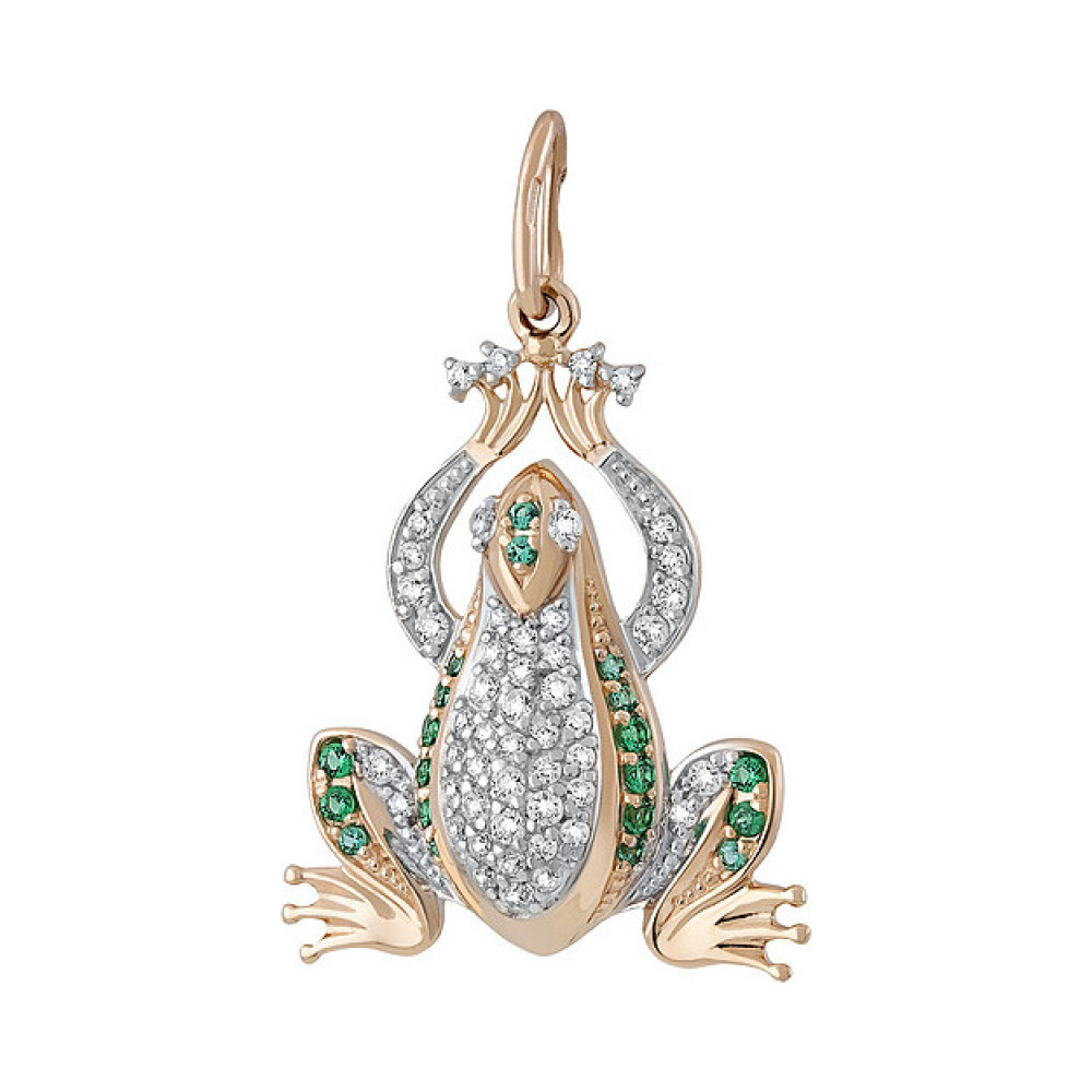 Золотая подвеска с фианитом № 134978