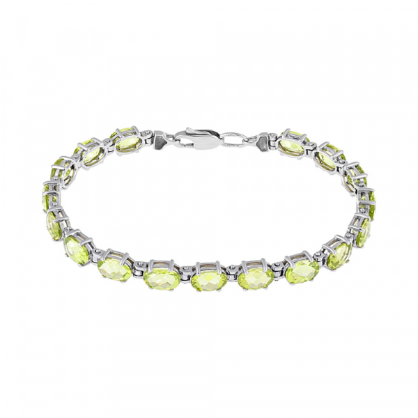 Серебряный браслет с хризолитом № 129763