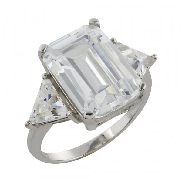 Серебряное кольцо с фианитом № 85901